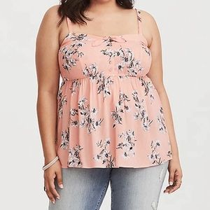 CORAL FLORAL BOW CHALLIS CAMI size 1 from TORRID